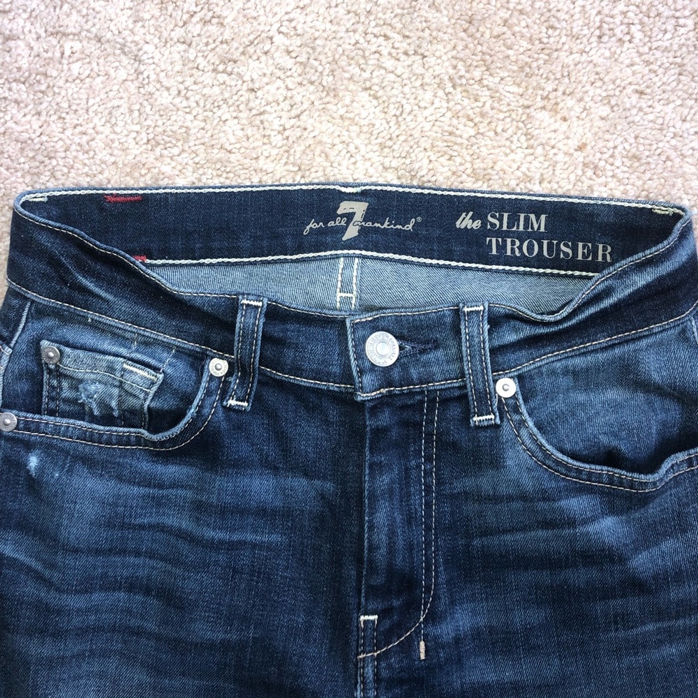 7 For All Mankind wide leg, slim denim trouser